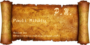 Pauli Mihály névjegykártya